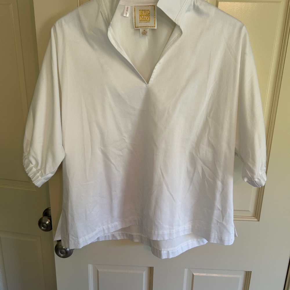 Emily McCarthy white poppy top in cotton poplin